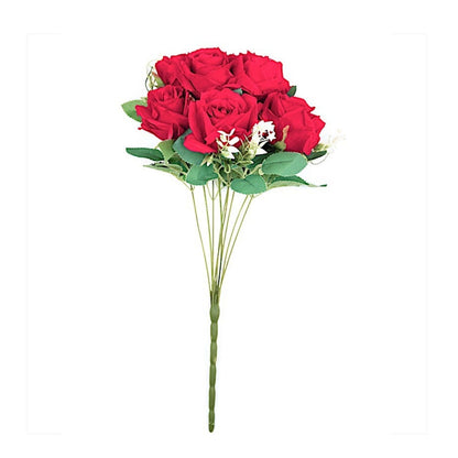 Home Collection 2 Bushes Artificial Silk Rose Flowers 18"