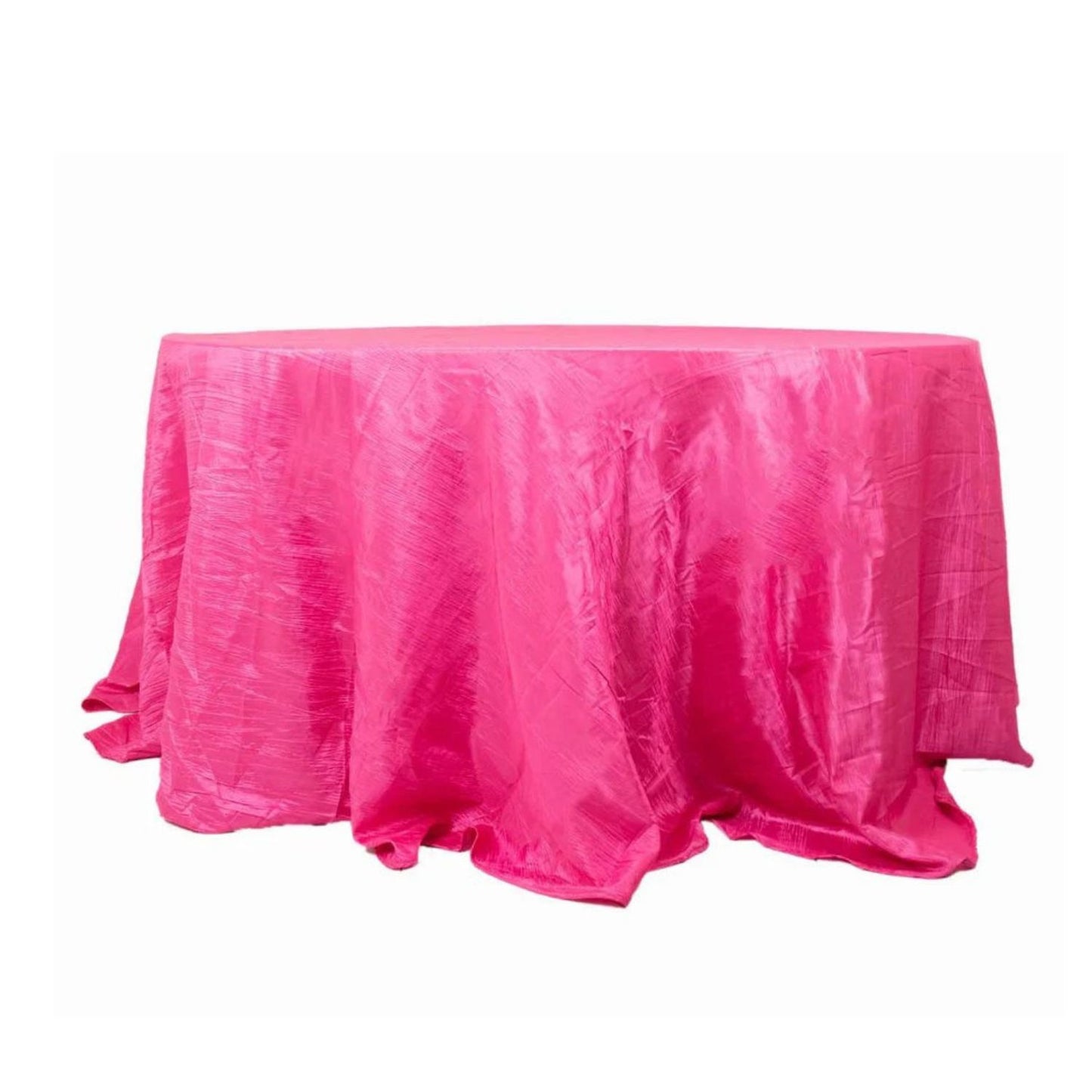 Home Collection Round Crinkled Taffeta Tablecloth 132"