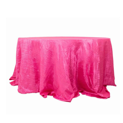 Home Collection Round Crinkled Taffeta Tablecloth 132"