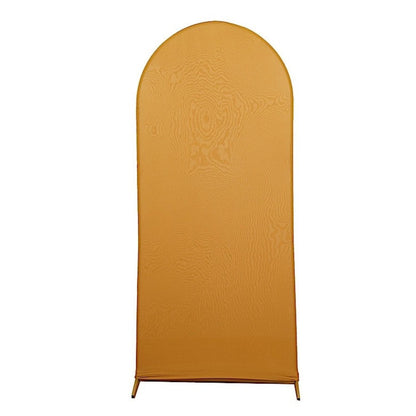 Home Collection Matte Fitted Spandex Round Top Wedding Arch Backdrop Stand Cover 6 ft