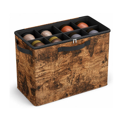 Home Collection Fabric Shoe Organizer Box with Adjustable Dividers and Clear Cover