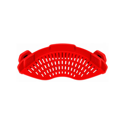 Home Collection Clip-On Silicone Pasta Strainer 8.86x3.55 inch Space-Saving Kitchen Colander