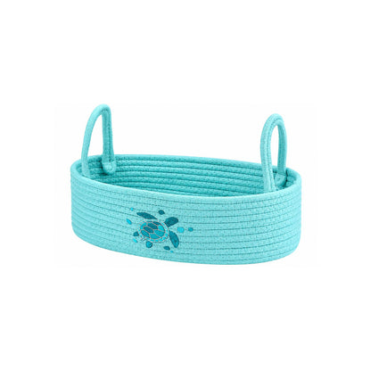 Home Collection Cotton Rope Woven Bathroom Storage Basket with Handle 13 Inch