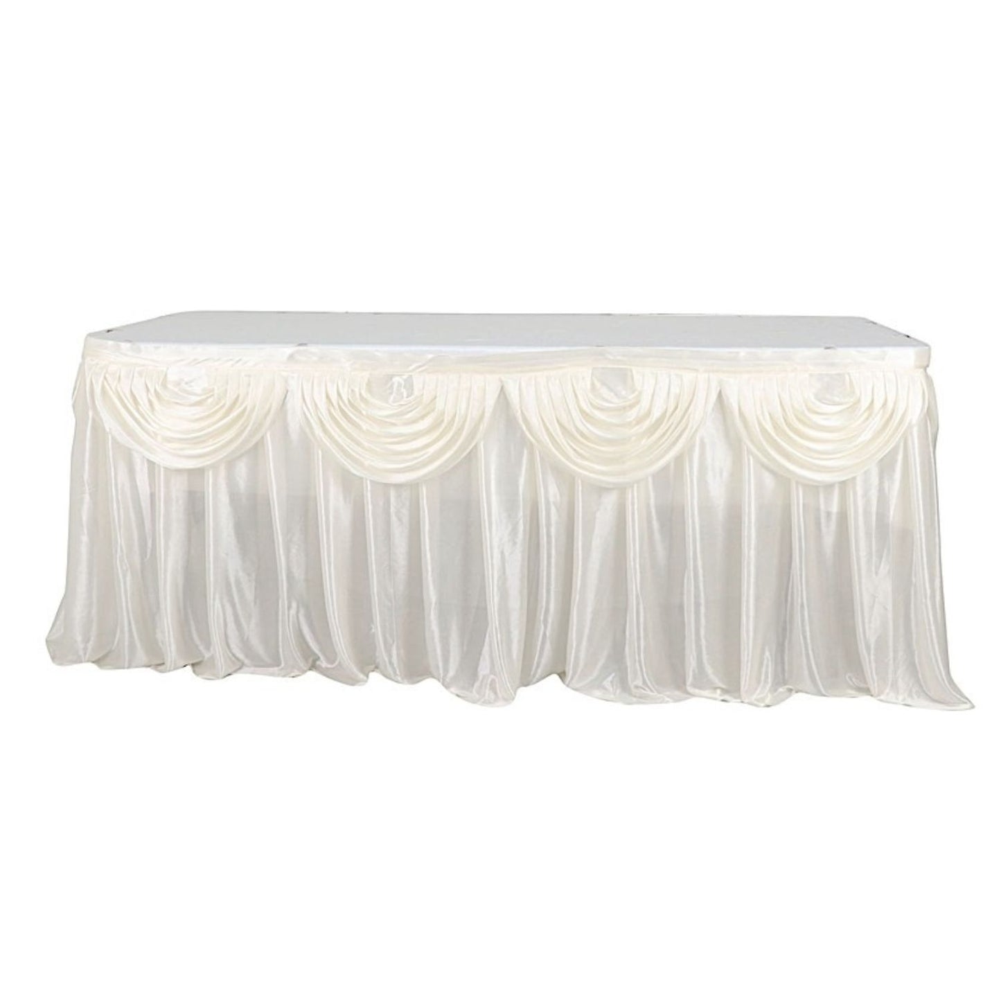 Home Collection Satin Classic Drape Table Skirt 29 Inch