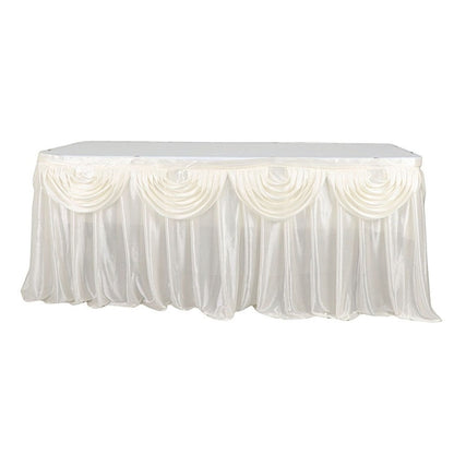 Home Collection Satin Classic Drape Table Skirt 29 Inch