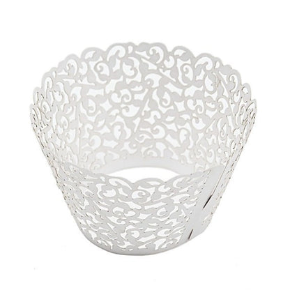 Home Collection Pack of 25 Laser Cut Lace Paper Cupcake Liners Muffin Wrappers