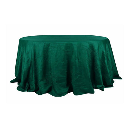 Home Collection Round Crinkled Taffeta Tablecloth 132"