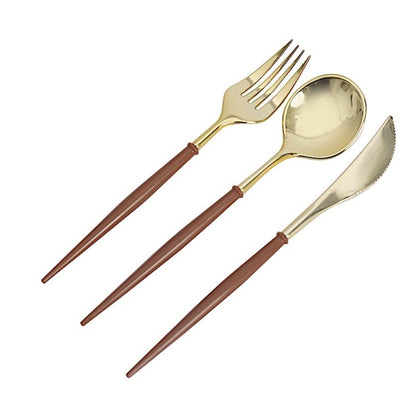 Home Collection Pack of 24 Plastic Cutlery Set Disposable Spoon Fork Knife
