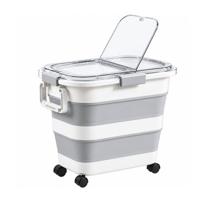 Home Collection Collapsible Airtight Rice Storage Container with Wheels