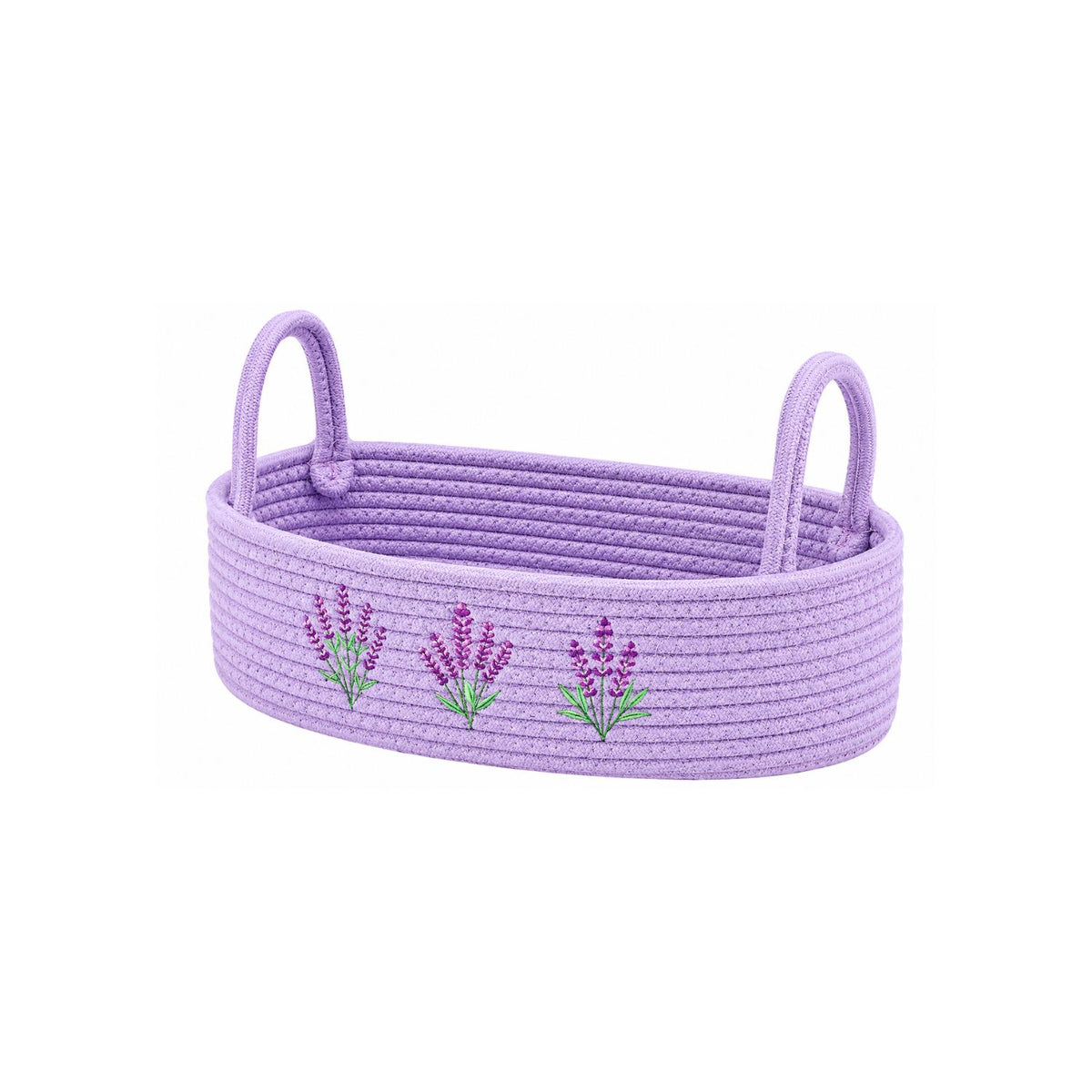 Home Collection Cotton Rope Woven Bathroom Storage Basket with Handle 13 Inch