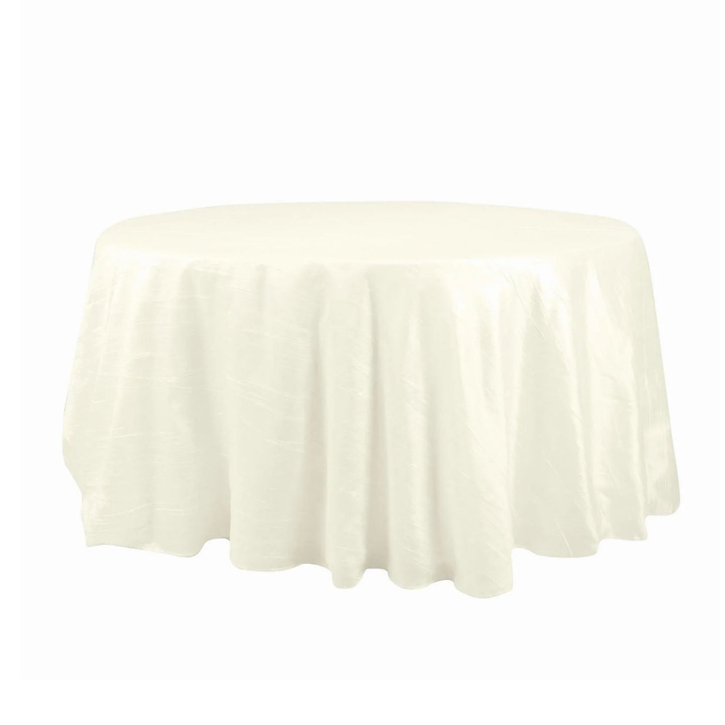 Home Collection Round Crinkled Taffeta Tablecloth 132"