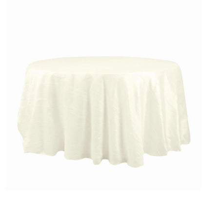 Home Collection Round Crinkled Taffeta Tablecloth 132"