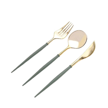 Home Collection Pack of 24 Plastic Cutlery Set Disposable Spoon Fork Knife