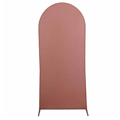 Home Collection Matte Fitted Spandex Round Top Wedding Arch Backdrop Stand Cover 6 ft