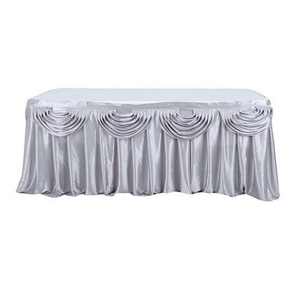 Home Collection Satin Classic Drape Table Skirt 29 Inch