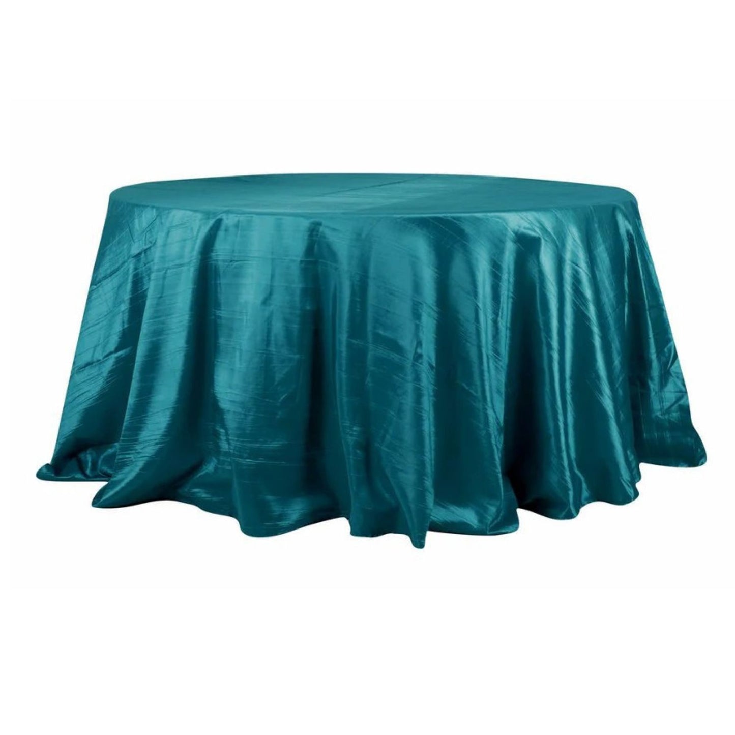 Home Collection Round Crinkled Taffeta Tablecloth 132"