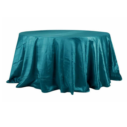 Home Collection Round Crinkled Taffeta Tablecloth 132"