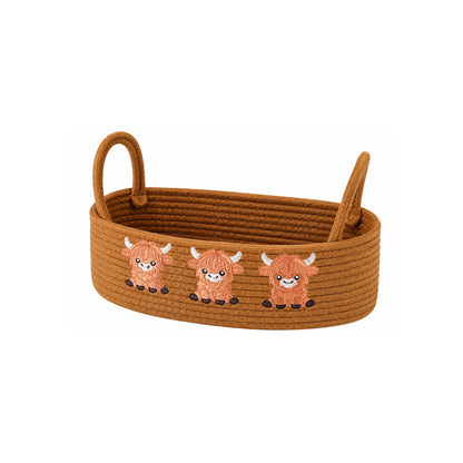 Home Collection Cotton Rope Woven Bathroom Storage Basket with Handle 13 Inch