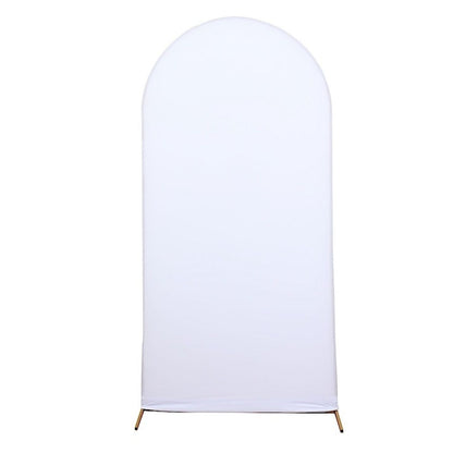 Home Collection Matte Fitted Spandex Round Top Wedding Arch Backdrop Stand Cover 6 ft