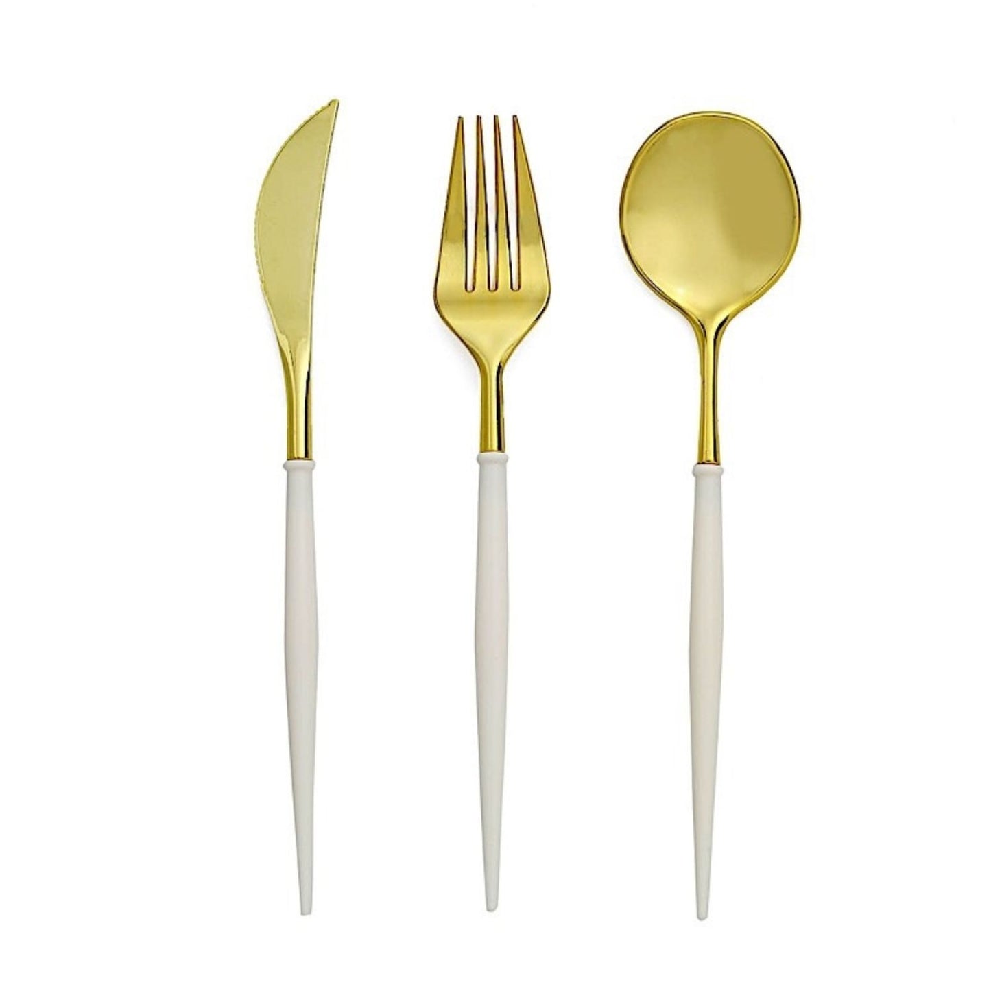 Home Collection Pack of 24 Plastic Cutlery Set Disposable Spoon Fork Knife