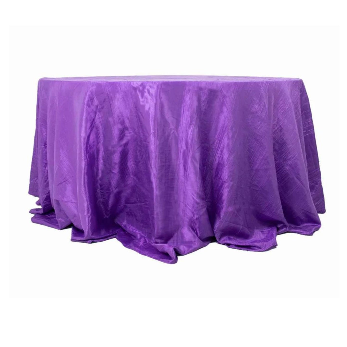 Home Collection Round Crinkled Taffeta Tablecloth 132"