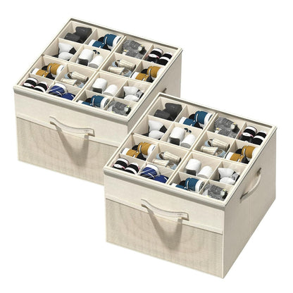 Home Collection Pack of 2 Foldable Shoe Organizer for Closet