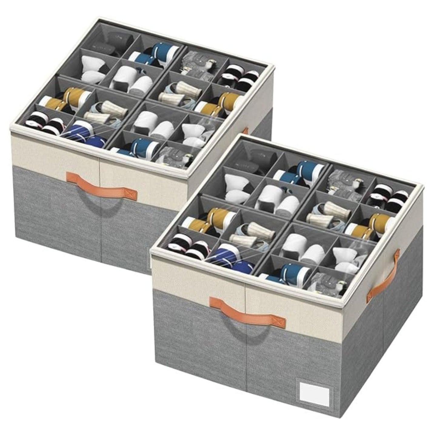 Home Collection Pack of 2 Foldable Shoe Organizer for Closet