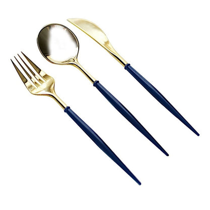 Home Collection Pack of 24 Plastic Cutlery Set Disposable Spoon Fork Knife