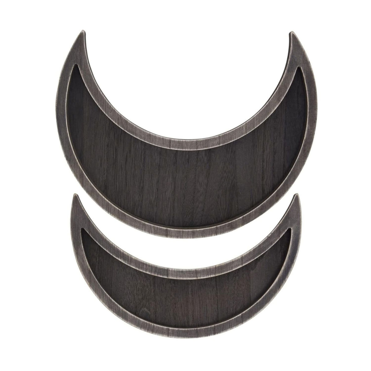 Home Collection 2-Piece Dark Brown Wooden Crescent Moon Tray Set