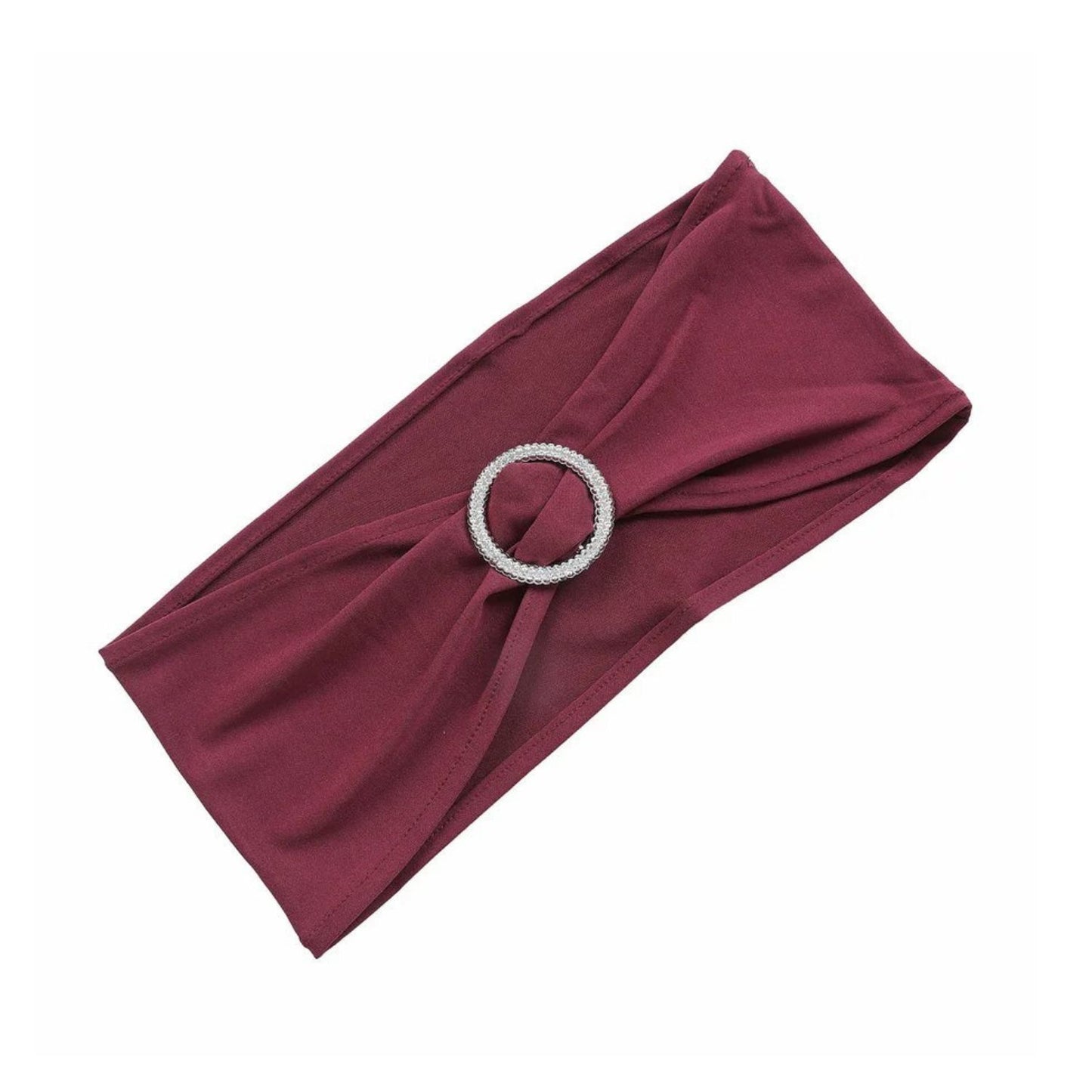Home Collection 5Pcs Spandex Stretch Chair Sashes with Silver Diamond Ring Buckle