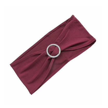 Home Collection 5Pcs Spandex Stretch Chair Sashes with Silver Diamond Ring Buckle