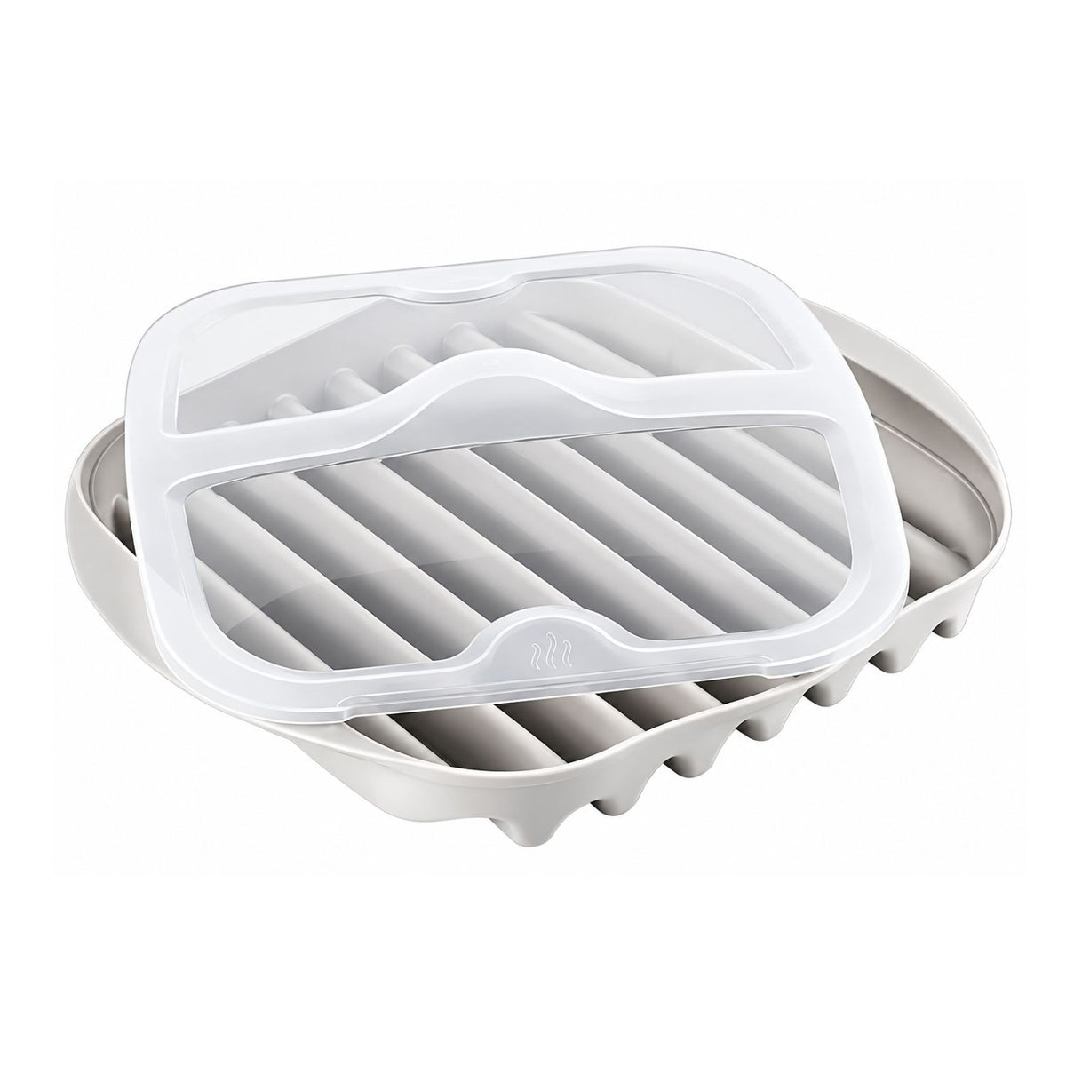 Home Collection Microwave Bacon Sausage and Poultry Cooking Tray with Splatter Lid