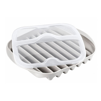 Home Collection Microwave Bacon Sausage and Poultry Cooking Tray with Splatter Lid