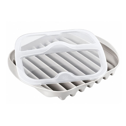 Home Collection Microwave Bacon Sausage and Poultry Cooking Tray with Splatter Lid