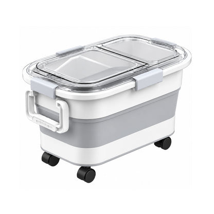 Home Collection Collapsible Airtight Rice Storage Container with Wheels
