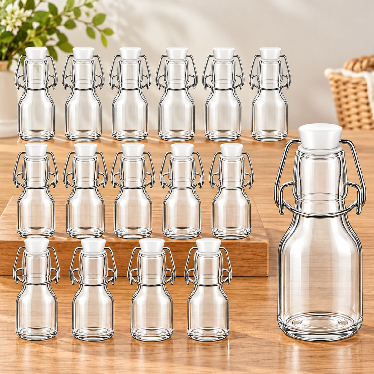 Home Collection 20-Pack 2 OZ Mini Swing Top Glass Bottles