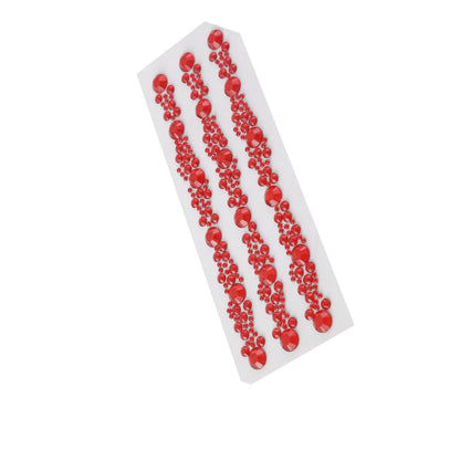 Home Collection 3 Strips Self-Adhesive Diamond Stickers Red