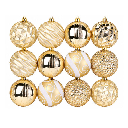 Home Collection Pack of 12 Christmas Ball Ornaments 3.15 Inch Shatterproof Colorful Tree Baubles