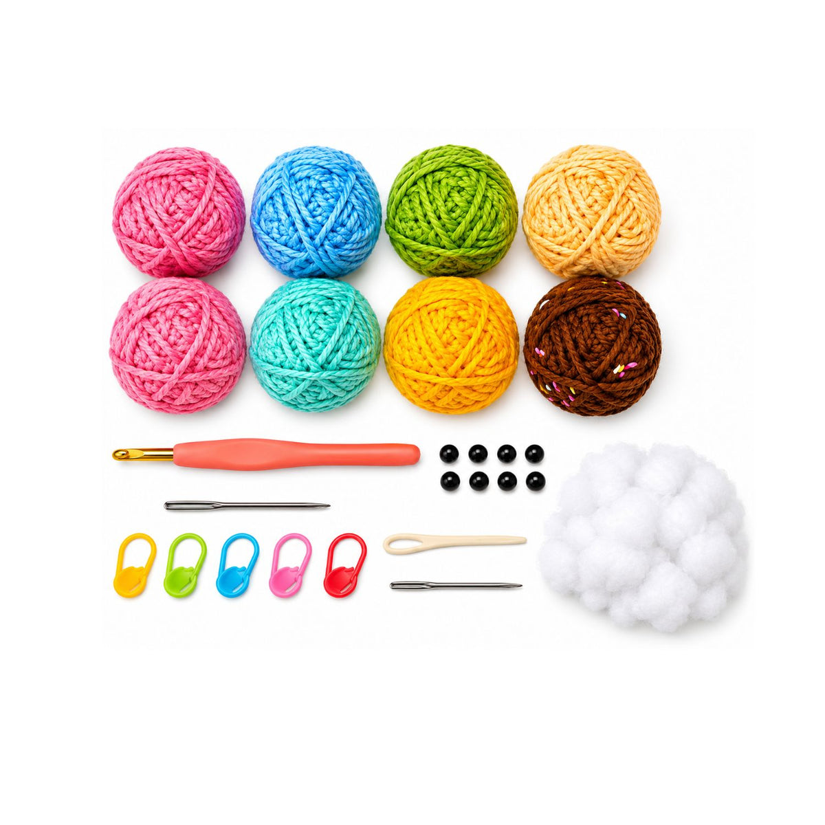 Home Collection Pack of 6 Donut Family Crochet Kit for Beginners