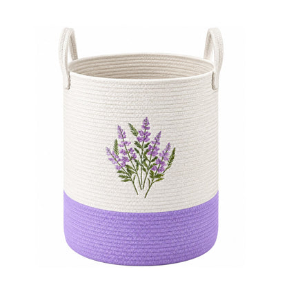 Home Collection Cotton Rope Laundry Hamper with Handles 14x18-Inch