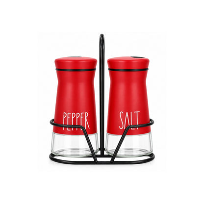Home Collection Pack of 2 Salt and Pepper Shakers with Stand and Adjustable Pour Holes