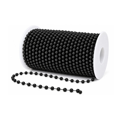 Home Collection Black Pearl Beads on a String Roll for Crafts – 4 mm, 25 Yards