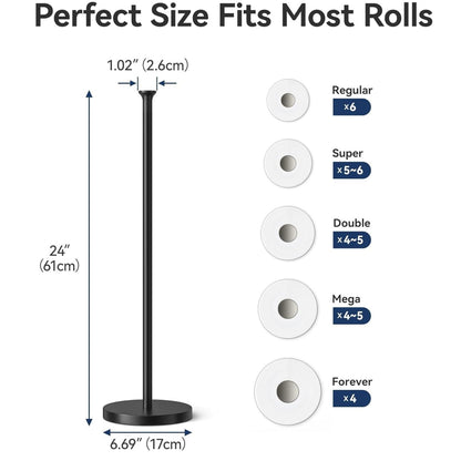 Home Collection Stainless Steel Toilet Paper Holder Stand with Reserve Storage