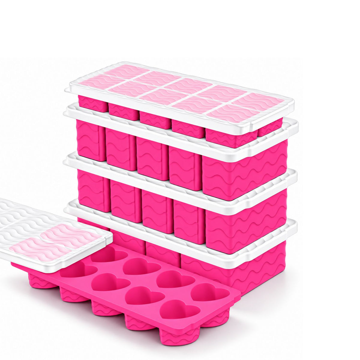 Home Collection Pack of 5 Silicone Freezer Food Molds with Steel Rim