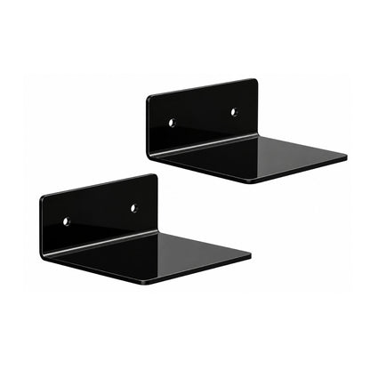 Home Collection Pack of 2 6-Inch Acrylic Floating Wall Shelves for Figures, Plants and Décor
