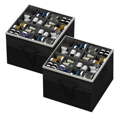 Home Collection Pack of 2 Foldable Shoe Organizer for Closet