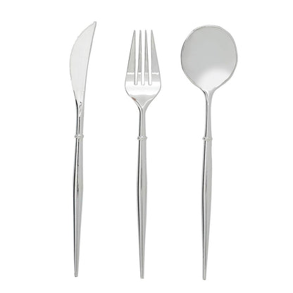 Home Collection Pack of 24 Plastic Cutlery Set Disposable Spoon Fork Knife