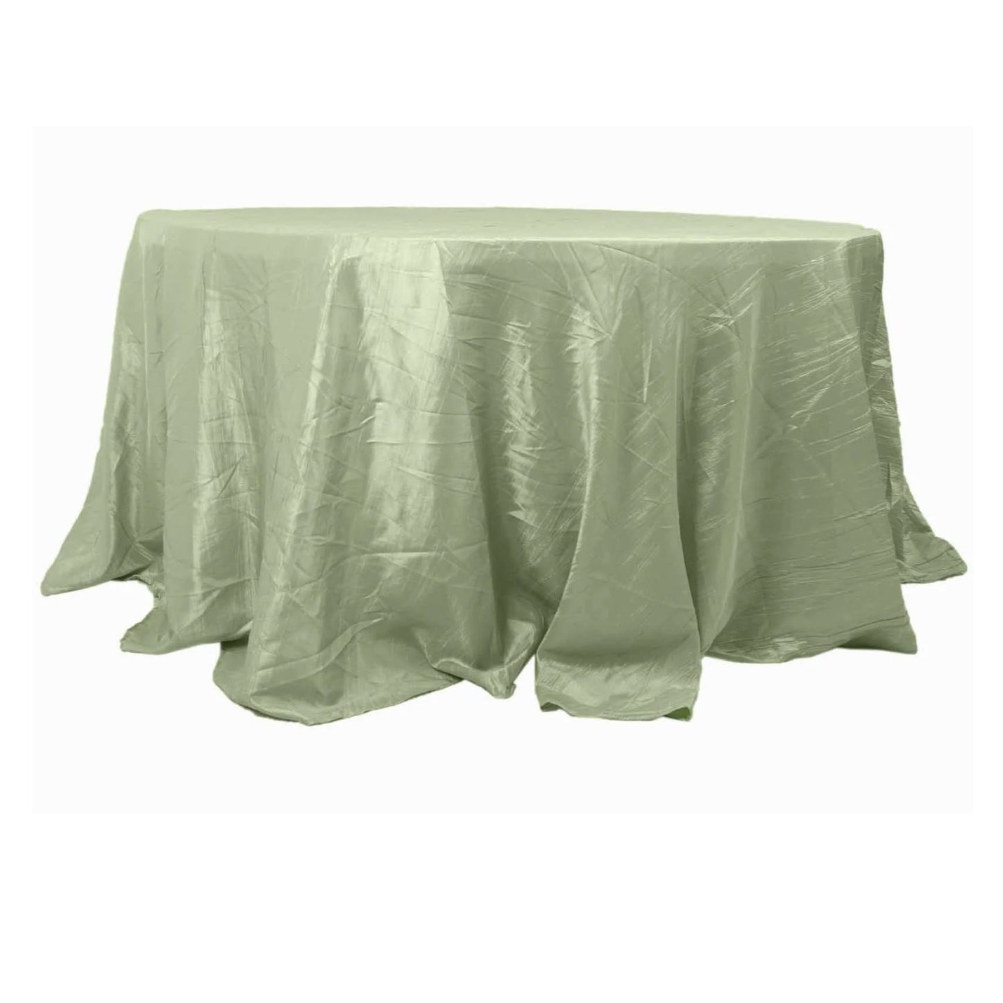Home Collection Round Crinkled Taffeta Tablecloth 132"