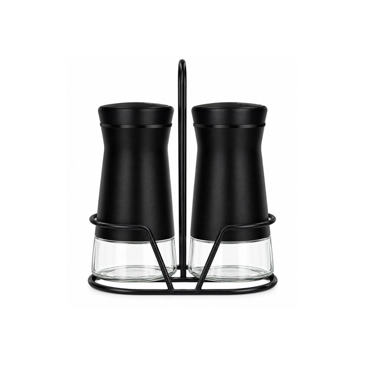 Home Collection Pack of 2 Salt and Pepper Shakers with Stand and Adjustable Pour Holes