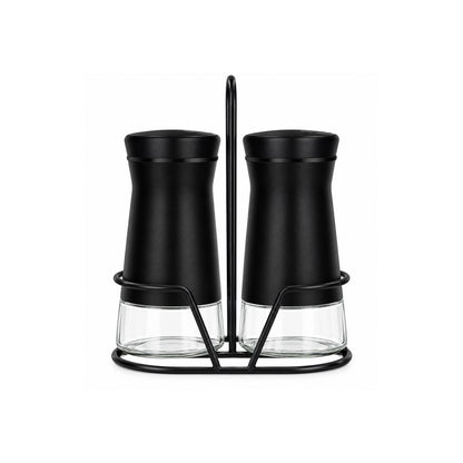 Home Collection Pack of 2 Salt and Pepper Shakers with Stand and Adjustable Pour Holes